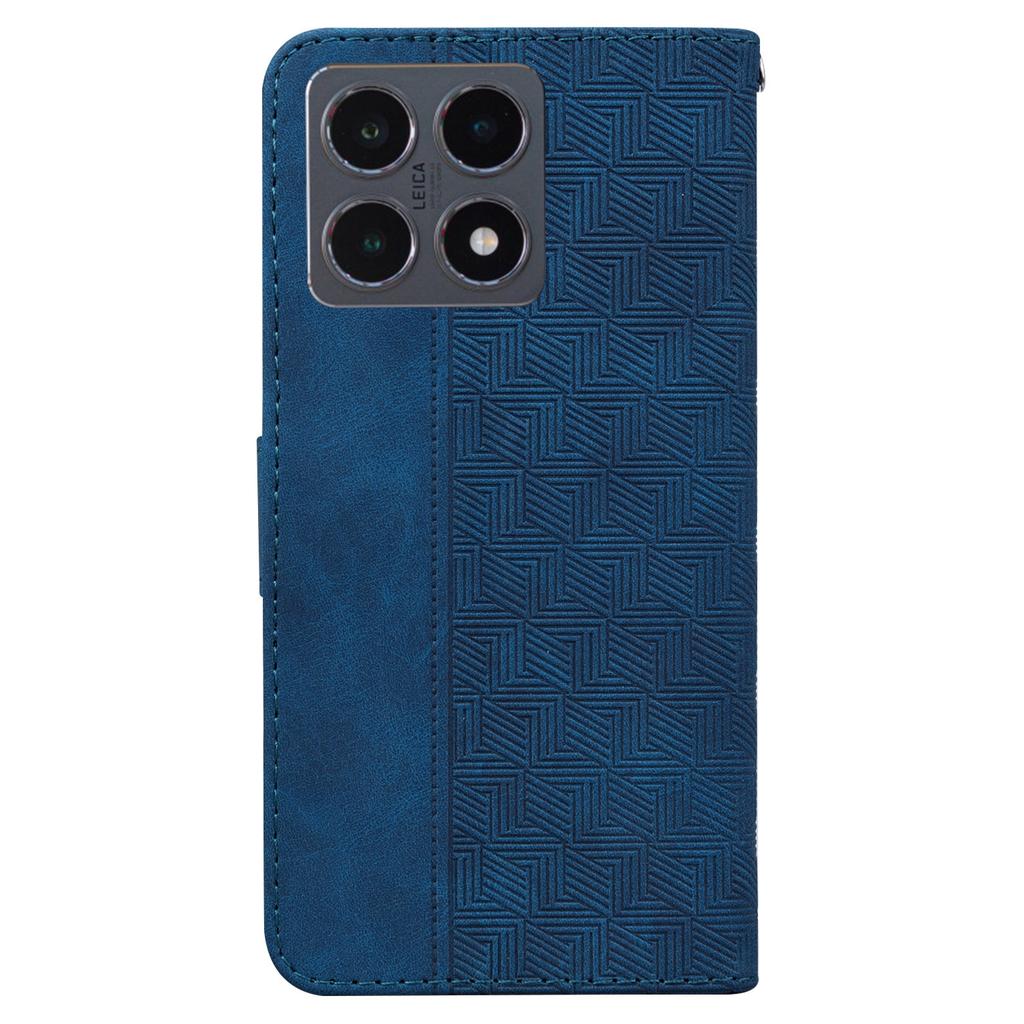 For Xiaomi 15T Case Geometry Pattern Leather Wallet Phone Cover with Wrist Strap