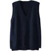 Women's V-Neck Knitted Sweater Vest - Spring/Autumn 2026 Collection, Loose-fit, Versatile Japanese Style Outerwear
