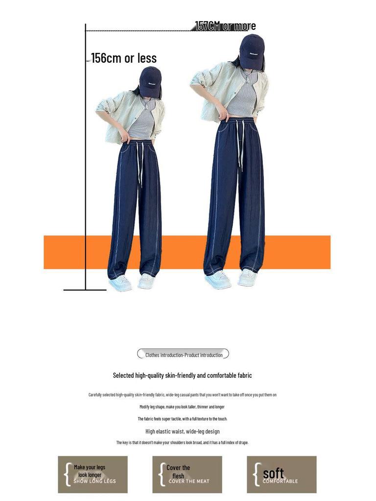 Women's Plus Size High Waist Wide Leg Denim Jeans