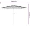 VidaXL Parasol de jardin avec LED et mât en acier marron 288x288x225cm, parasol, parasol d'extérieur, parasol de patio, 4005121