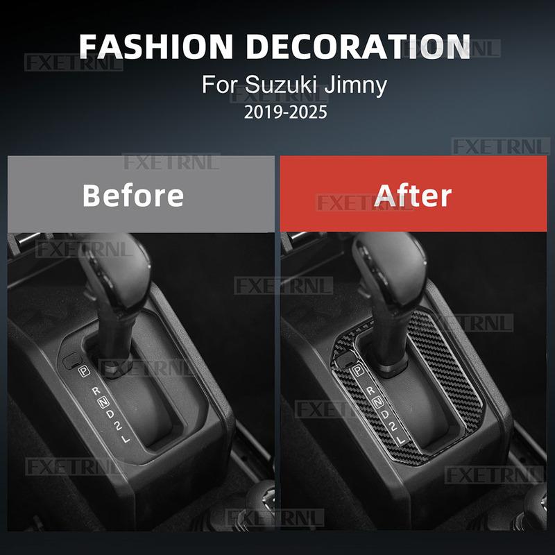 Real Soft Carbon Fiber Sticker For Suzuki Jimny JB74 JB64 2024 2025 LHD RHD Car Gear Shift Trim