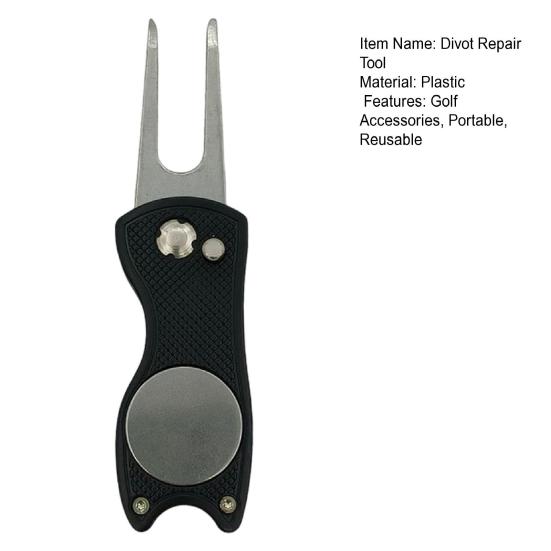 Golf Divot Repair Tool Magnetic Ball Marker Foldable Green Fork Tool Golf Accessories Men Women Golfer Enthusiasts