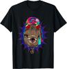 Hippie Tie Dye T-Rex Peace Love Graphic T-Shirt Men Breathable Cotton Casual Trip Tee