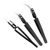 3x Anti-Static Ceramic Reverse Tweezers Cigarette Tweezers Curved Tip Tweezers
