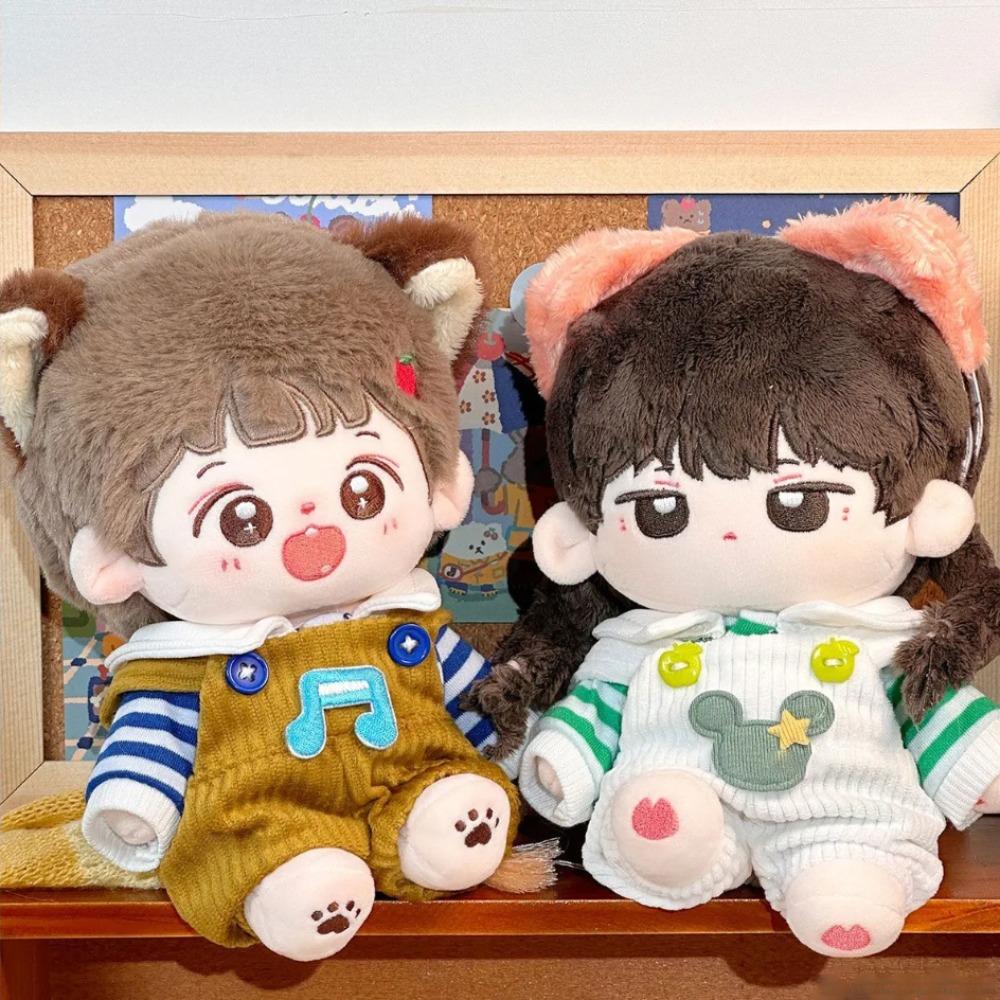 1 Set Outfit 20cm Cotton Doll Clothes Striped T-shirt Plush Doll Clothes  Doll Accessories