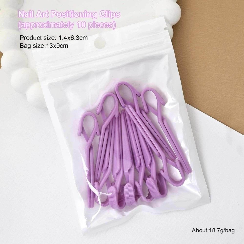 

10PCS Portable Nail Oil Anti-Spill Clips Shaping Cross Shaping Tool Nail Art Coloring Protection Clip фіолетовий