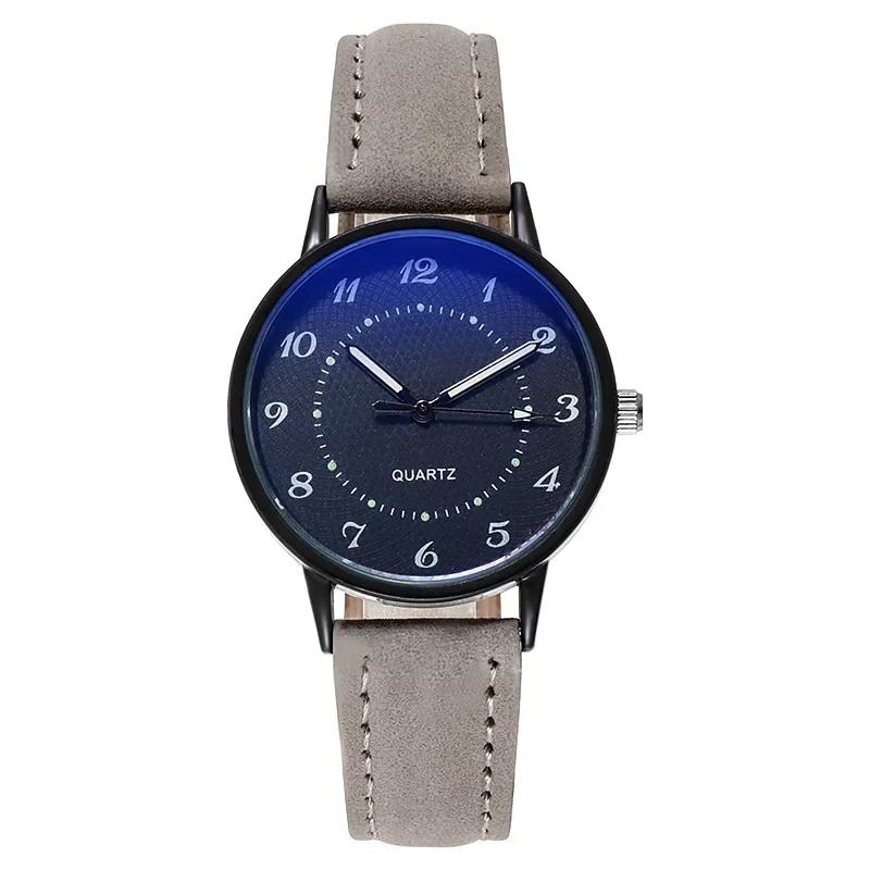 Classic Vintage Women Analog Quartz Watch Casual Leather Band Strap Round Wristwatches Luminous Waterproof Clock Reloj