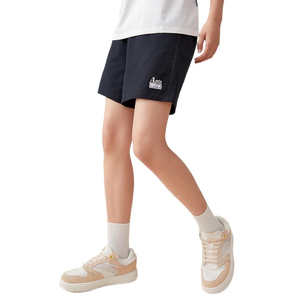 Anta Lifestyle Series SS22 Casual Solid Color Five-Point Shorts Women shorts Black 162238313-2