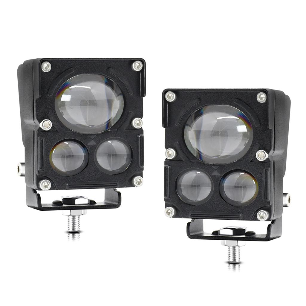 Motorcycle LED Driving Fog Lights 120W 12000LM 4 Lighting Modes LED Auxiliary Lights with Mounting