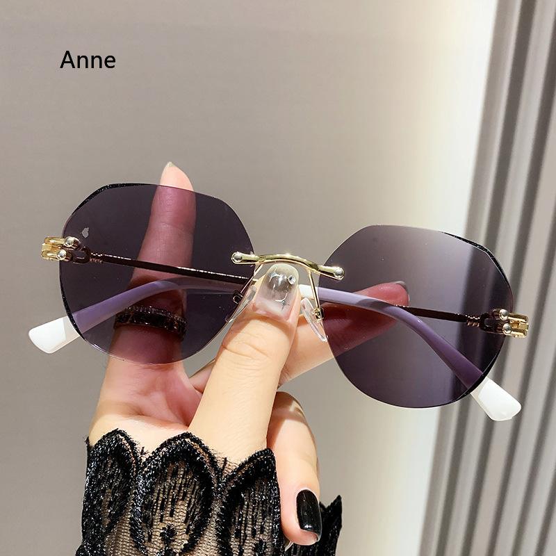 Anti Blue Light High-definition Far Sight Eyeglasses Photochromic Frameless Reading Glasses Fashion Cut Edge Reading Eyewear
