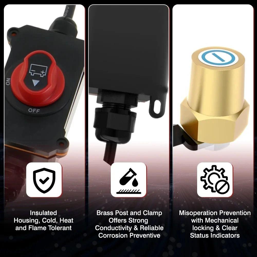 DC 12-24V Battery Cut Off Switch 100A Disconnecter Emergency Cutoff Power Isolator  RV
