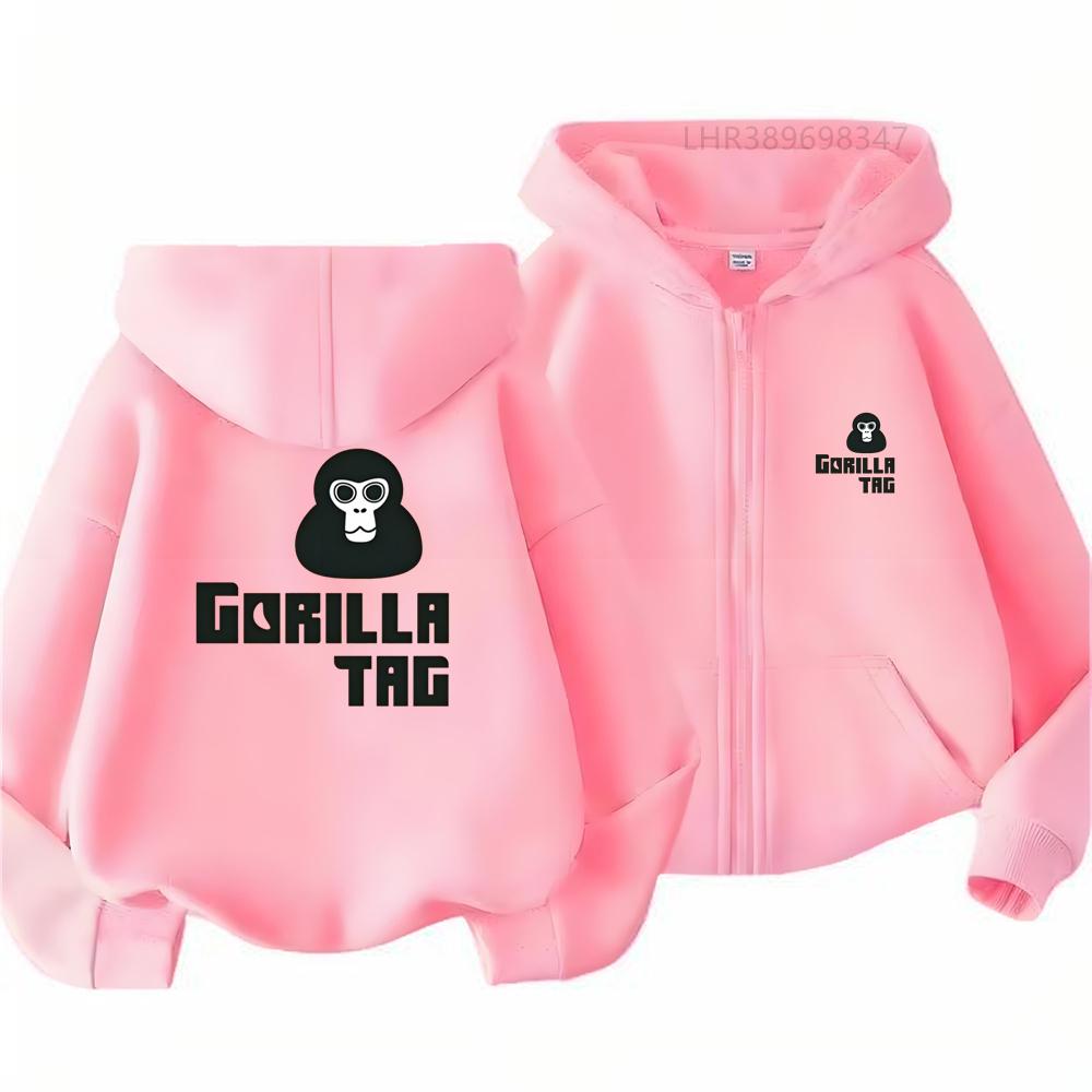 Boy Black Gray Coat Hoodies Kid Autumn Clothing Zipper Style Girl Purple Pink Tops Children Hoodie