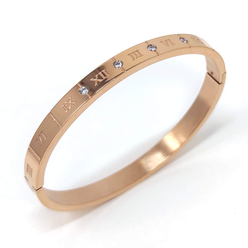 

Bangle Bracelet Stainless Steel Simple Jewelry Pink Gold Men s SSBE-011A