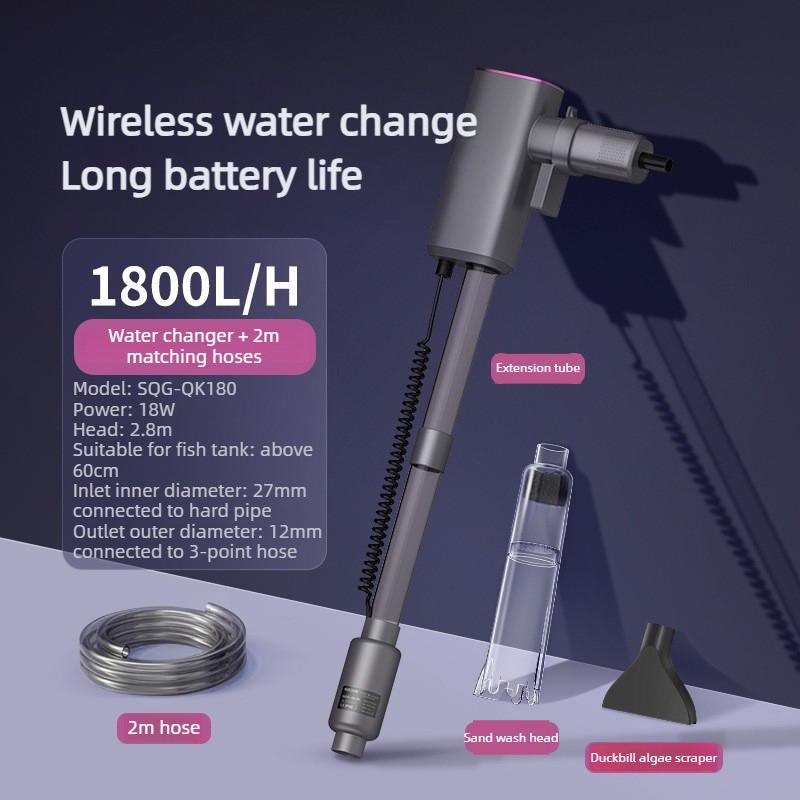 Fish Tank Waste Suction Water Changer Cleaning Tool Automatic Water Extraction Self-Priming Pump Electric Sand Washer