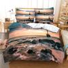 Lighthouse Brown Blue Duvet Cover Sunset Lighthouse Cape In Mahon At Balearic Islands Spain Coast Room Decorative for Women Men