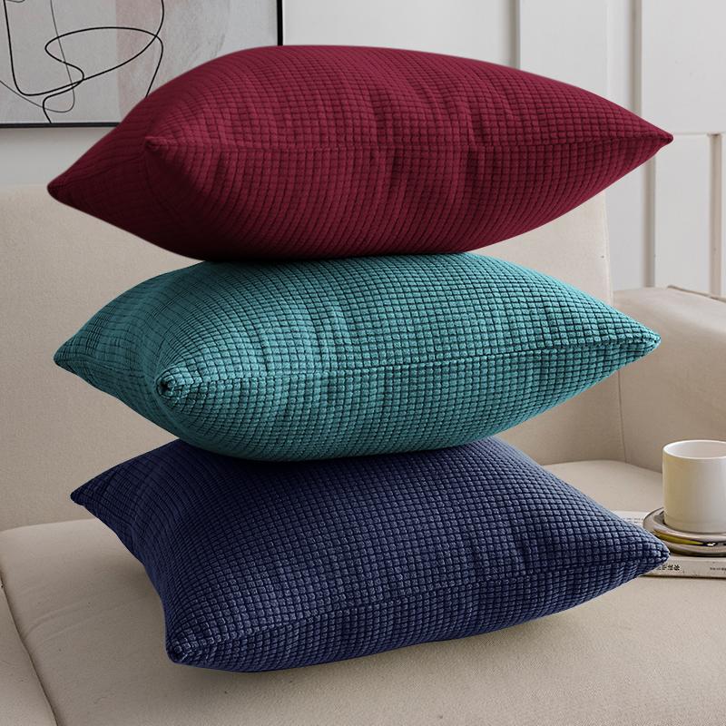 40x40 45x45 50x50 Housse de coussin Jacquard Couleur Unie pour Canapé Bureau Coussin lombaire Housse de coussin Décoration de Maison