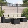 Vidaxl 6-Cz. Garden Furniture Set With Cushions, Black Poly Rattan