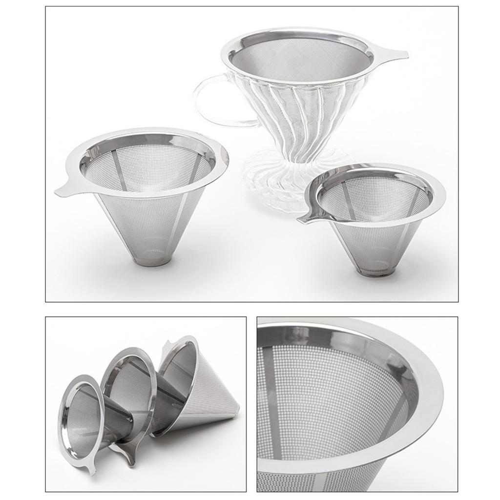 Treillis En Acier Inoxydable Café Sans Papier Filtre Cône brouille avec inoxydable 1 Cuillère Treillis En Acier Inoxydable Café Sans Papier Filtre Cône brouille avec inoxydable 1 Cuillère