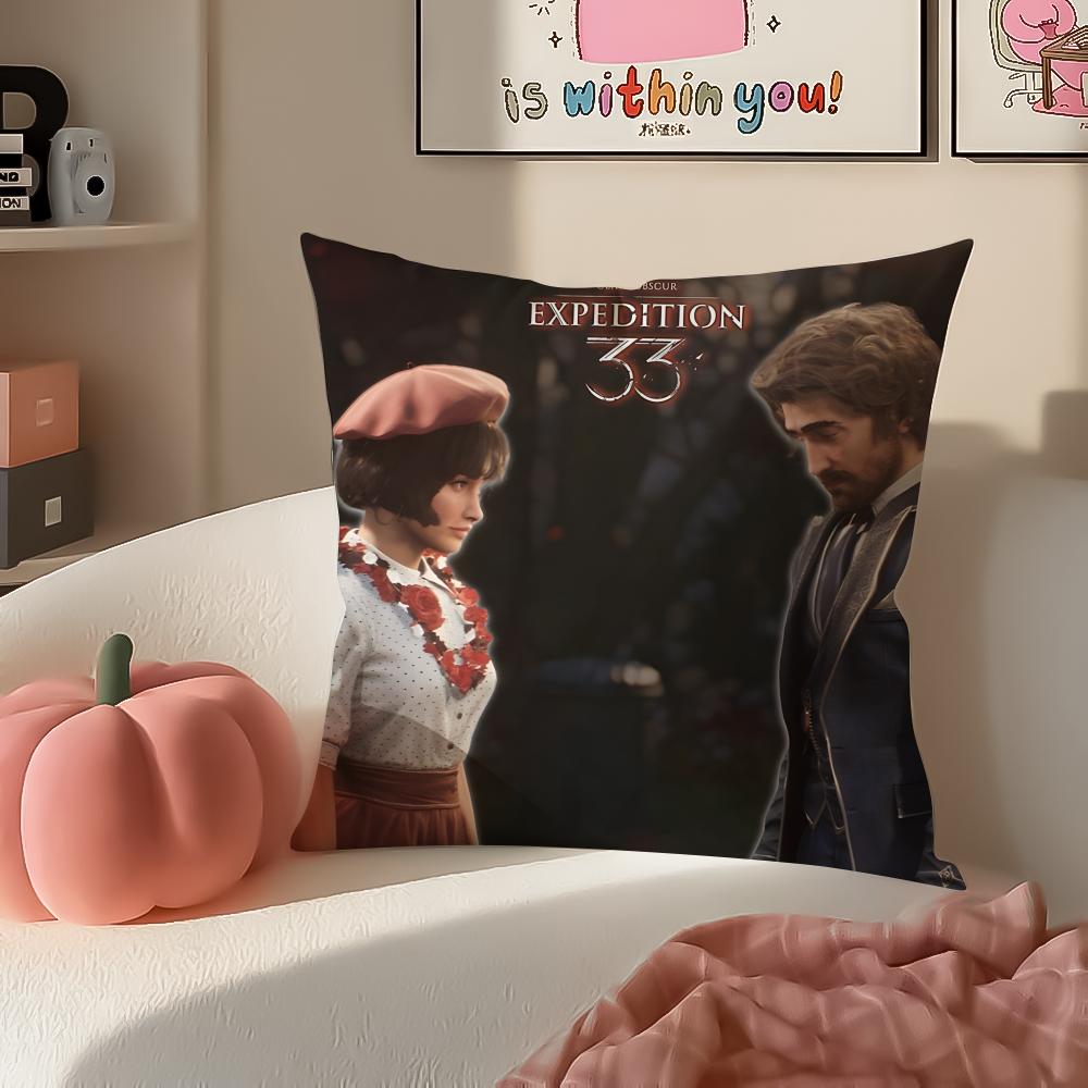 SciFi-Spiel CClair Obscur Expedition 33 Kissenbezug Kissenhülle Kurzer Plüsch Verdeckter Reißverschluss Raum Sofa Kissenbezug