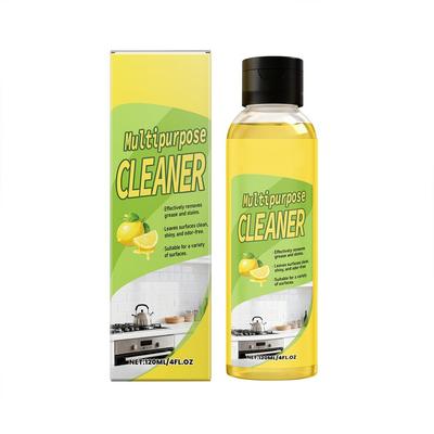 120ml Multi-purpose Kitchen Cleaner Powerful Cleaning Grease Stain Remover Lemon  Light Fragrance No Residue No Irritation