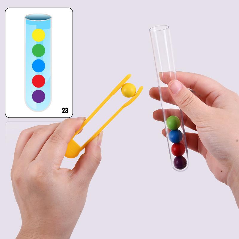 Tube Clip Beads Toy Children Logic Concentration Fine Motor Training Game Montessori Teaching Aids Educational Toy for Kids