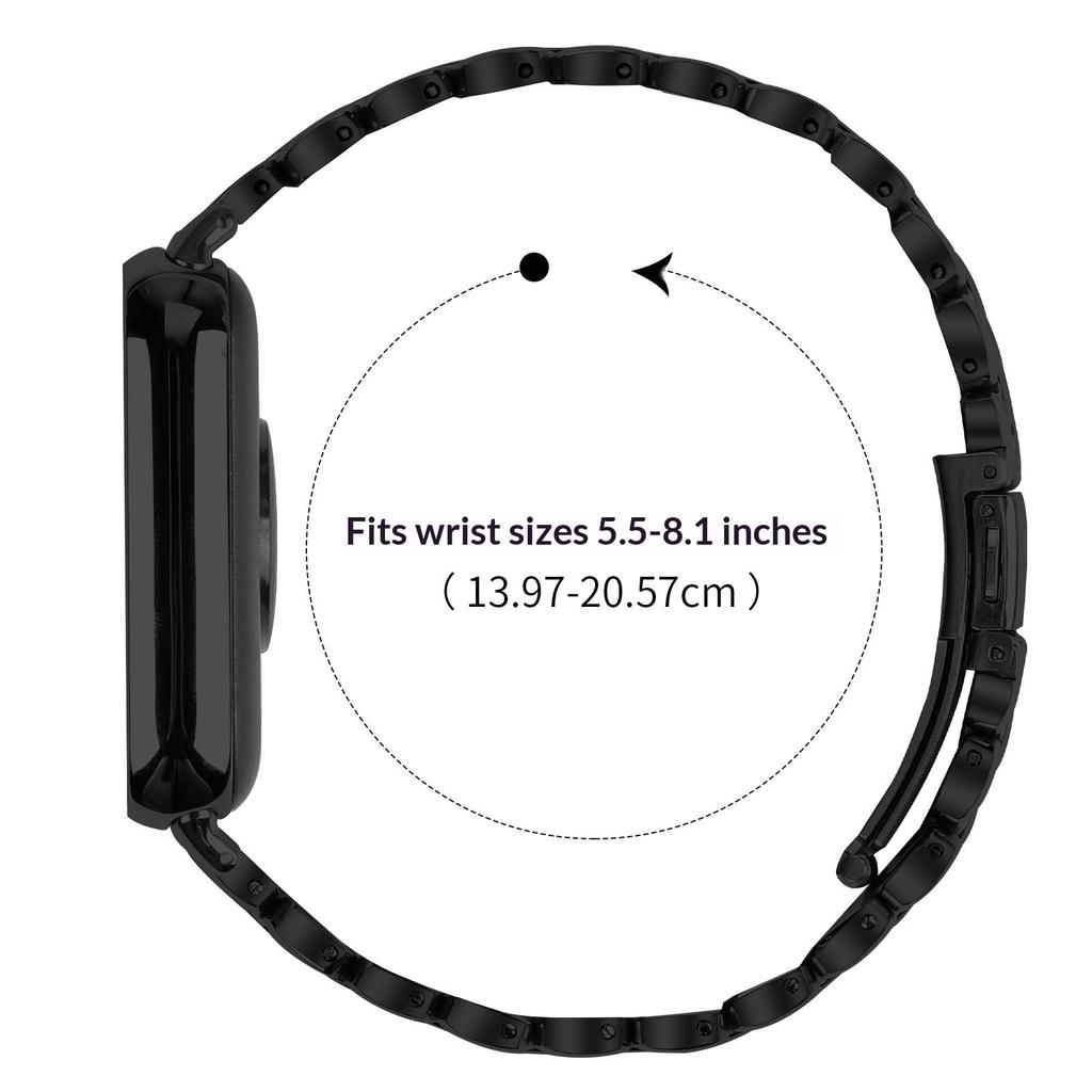 For Xiaomi Redmi Watch 5/4 Watch Band Pearl-Shape Stainless Steel Black Wrist Strap