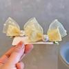 Korean Style Pearl Bow Mesh Hair Clips for Girls