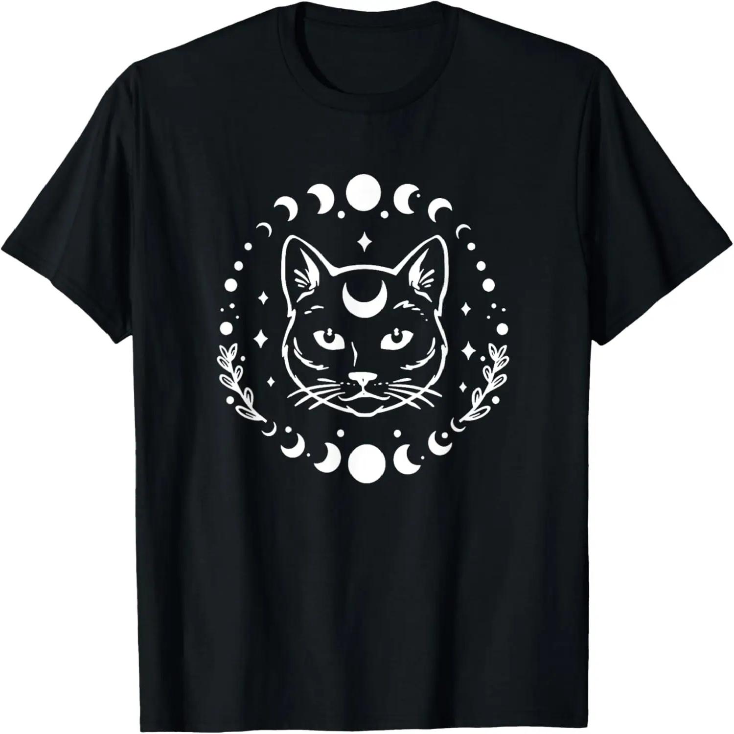The Moon Tarot Card Cat, Funny Cat, Cat Lovers, Cat Mom T-Shirt S чёрный