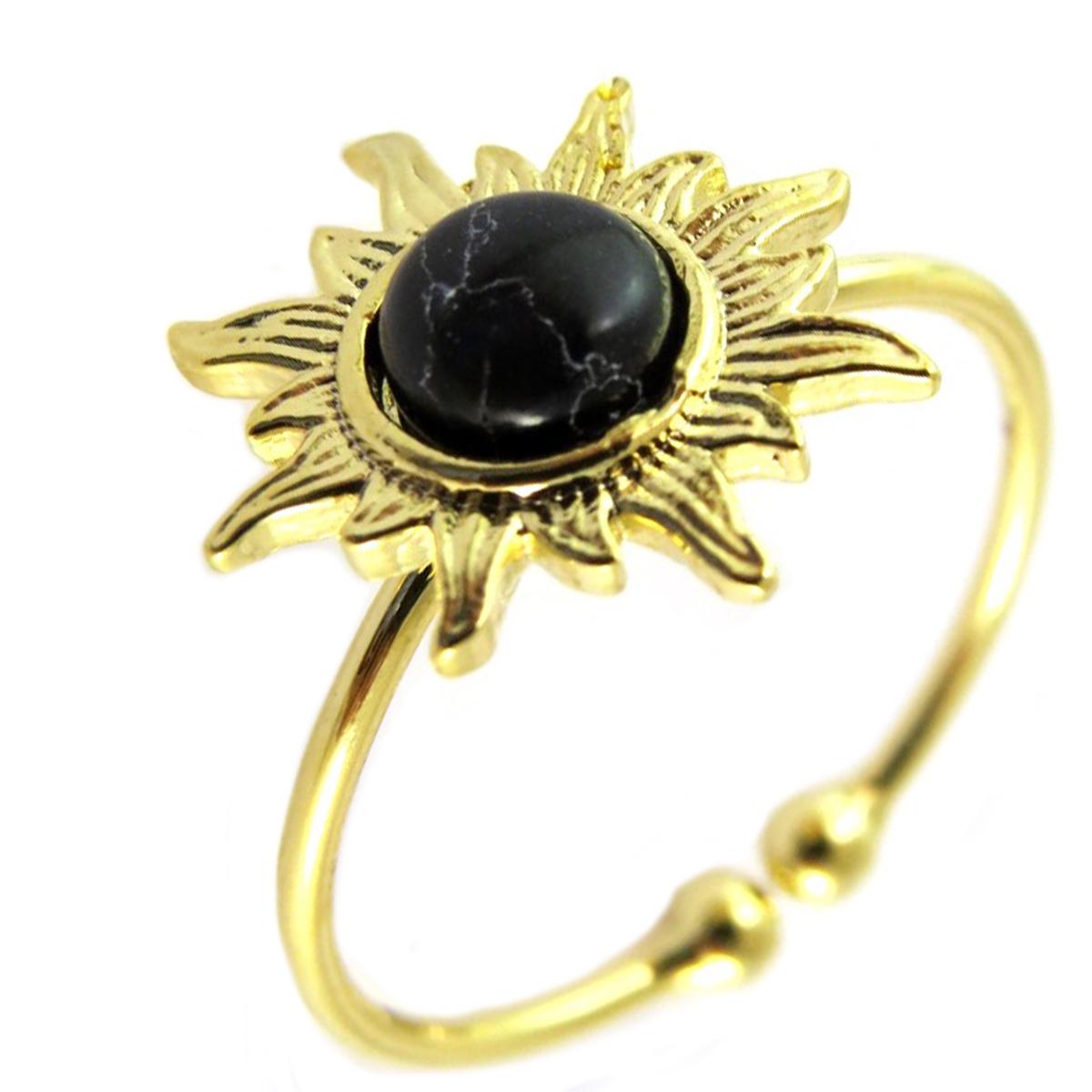 

7bis [Q1480] - Кольцо Craft Sun черное золото - 14x14 мм