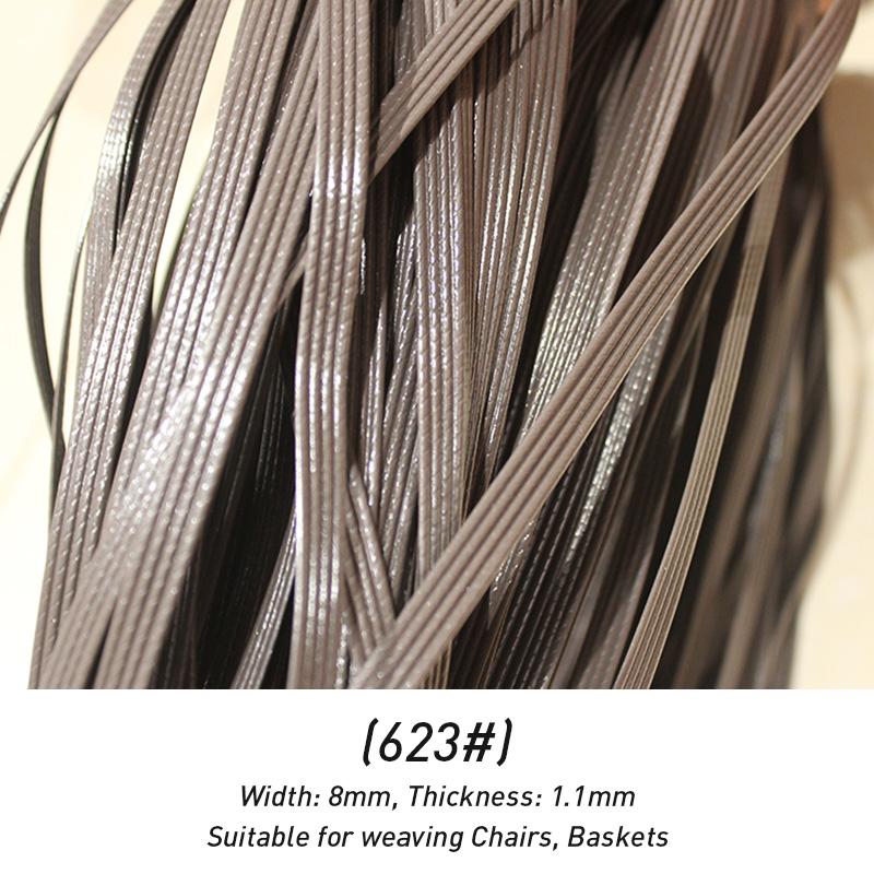 500g Színátmenetes Lapos Műanyag Rattan Anyag DIY Kézzel Szőtt Műanyag Rattan Kötés és Javítás Szék Asztal Lakásdekoráció 60 Méter 500g About60-70Meter gray