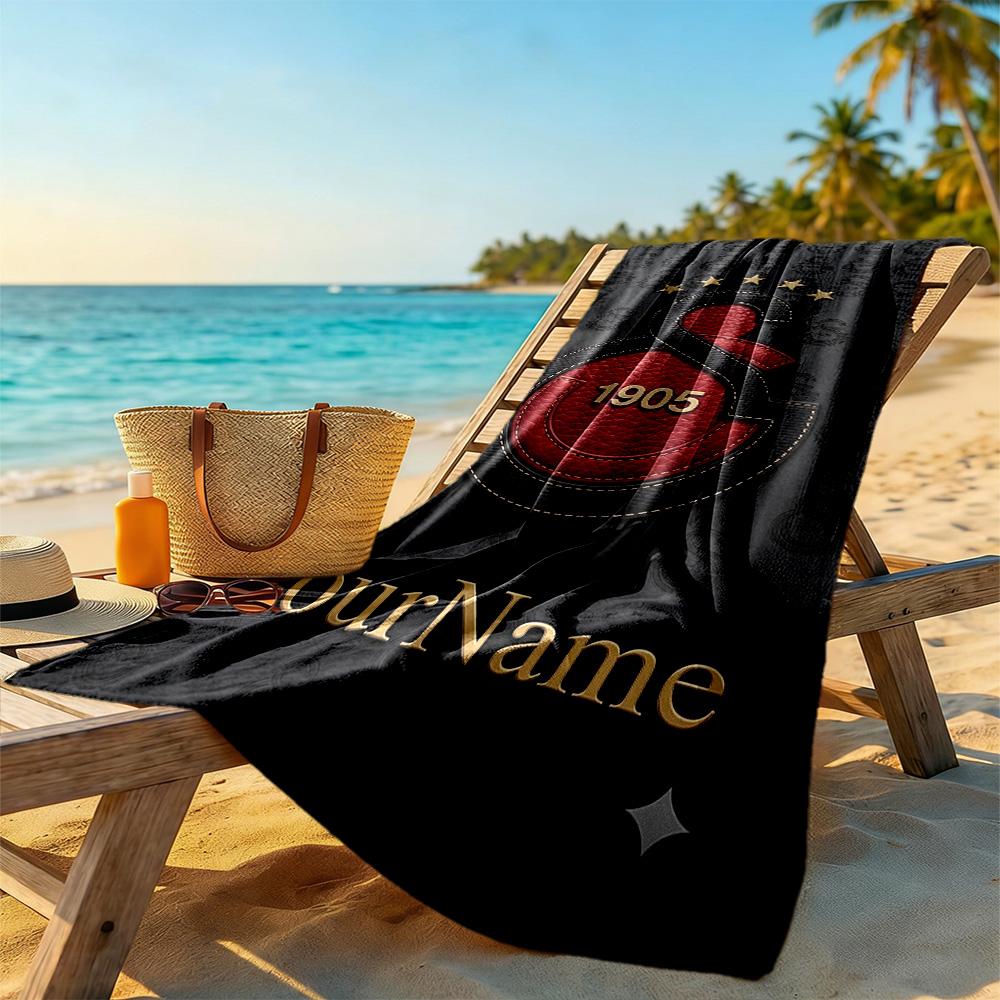 Galatasaray Personalized Name Beach Towel Super Soft Absorbent Ideal For Travel Outdoor Swim Pool Yoga Surf Camping Hiking Gym Gift Holiday