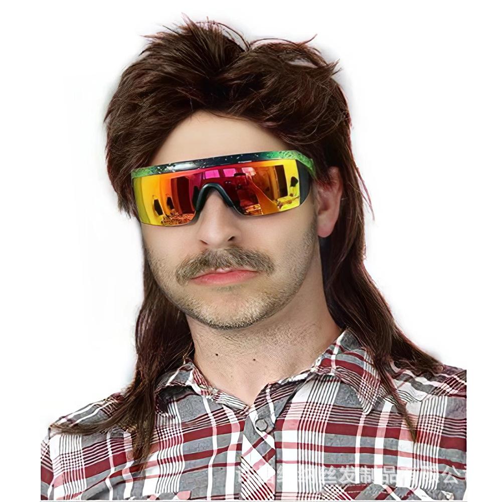 

Модный мужской женский длинный парик для волос парик для головы пушистый натуральный S золотой