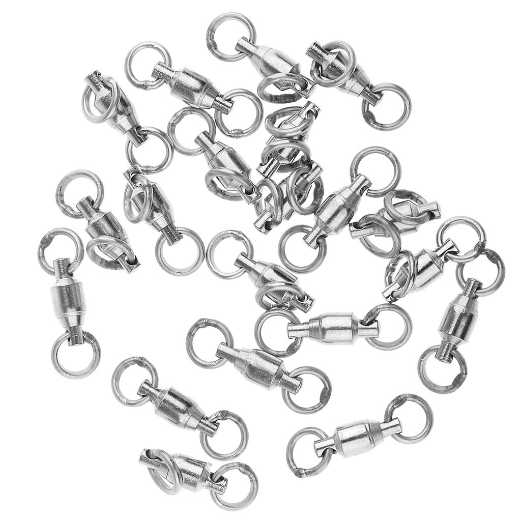 20 Pcs Alloy Ball Bearing Swivel Rolling Solid Rings Plugs