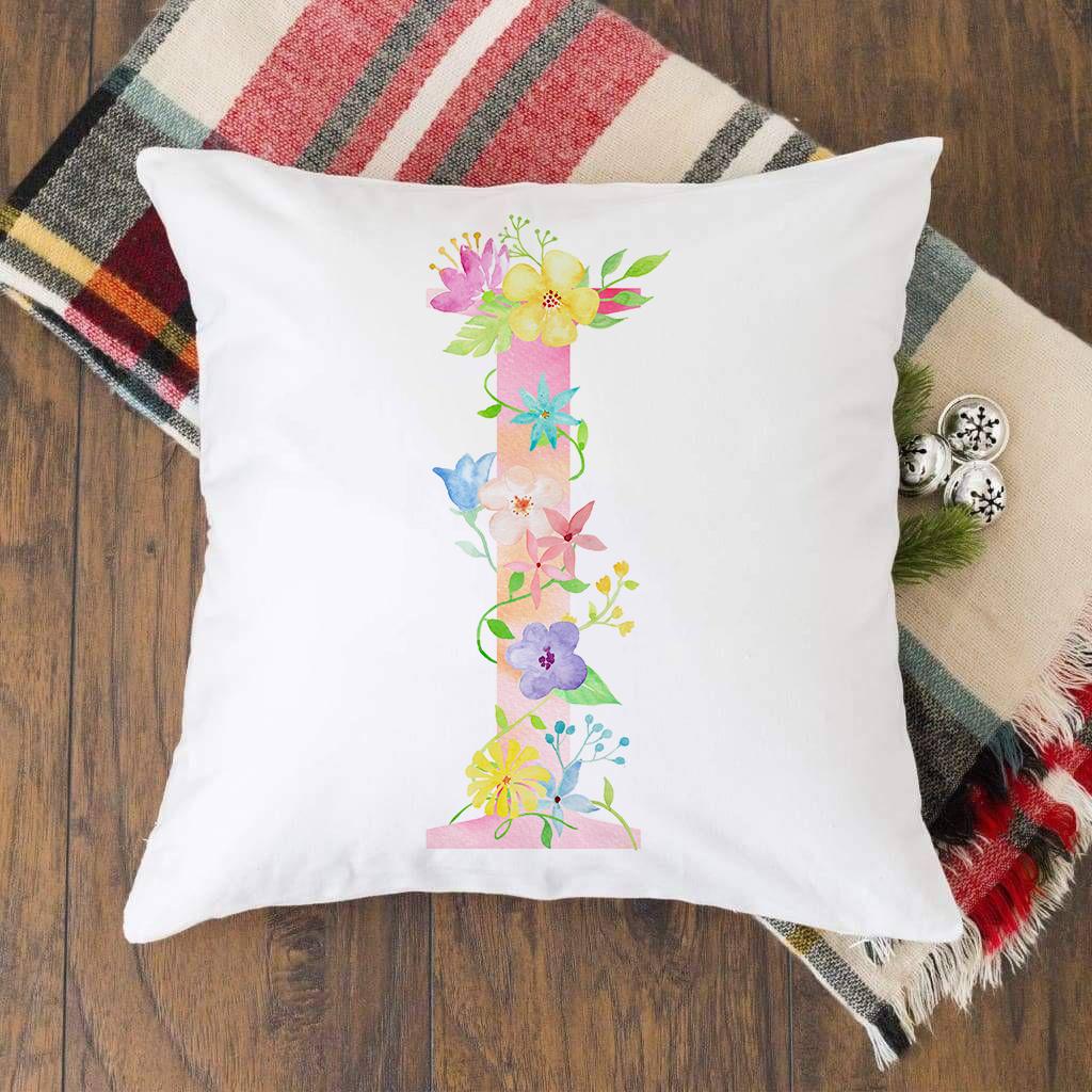 Pink Alphabet Flower Printed Cushion Cover Pillowcase English Letter A-Z Home Decorative Sofa Bed Backrest Pillow Cover 45*45cm