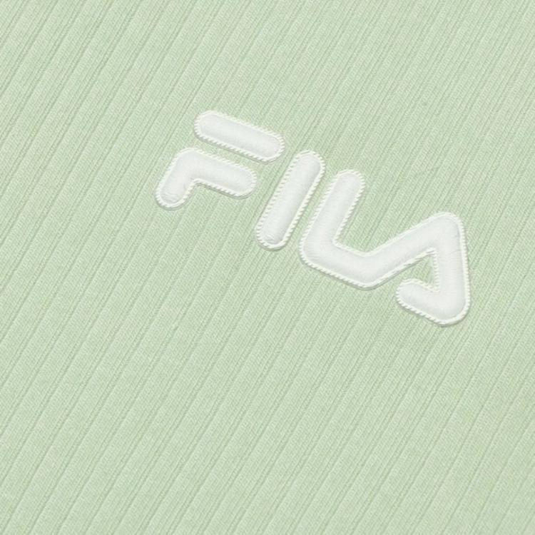 FILA Heritage Basketball Letter Print Soft Comfortable Casual Polo Dress Women dresses Light-Green F11W428317FLG