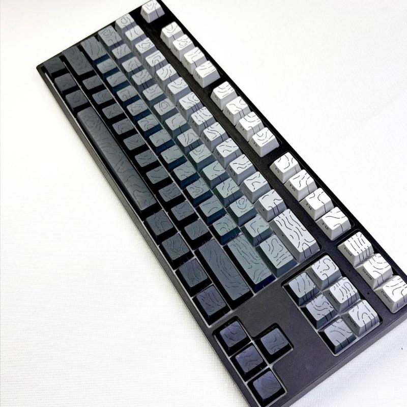 Original Height Side Engraved Keycaps Premium PBT Contour4.0 Theme for 61 64 68 75 84 87 Mechanical Keyboards