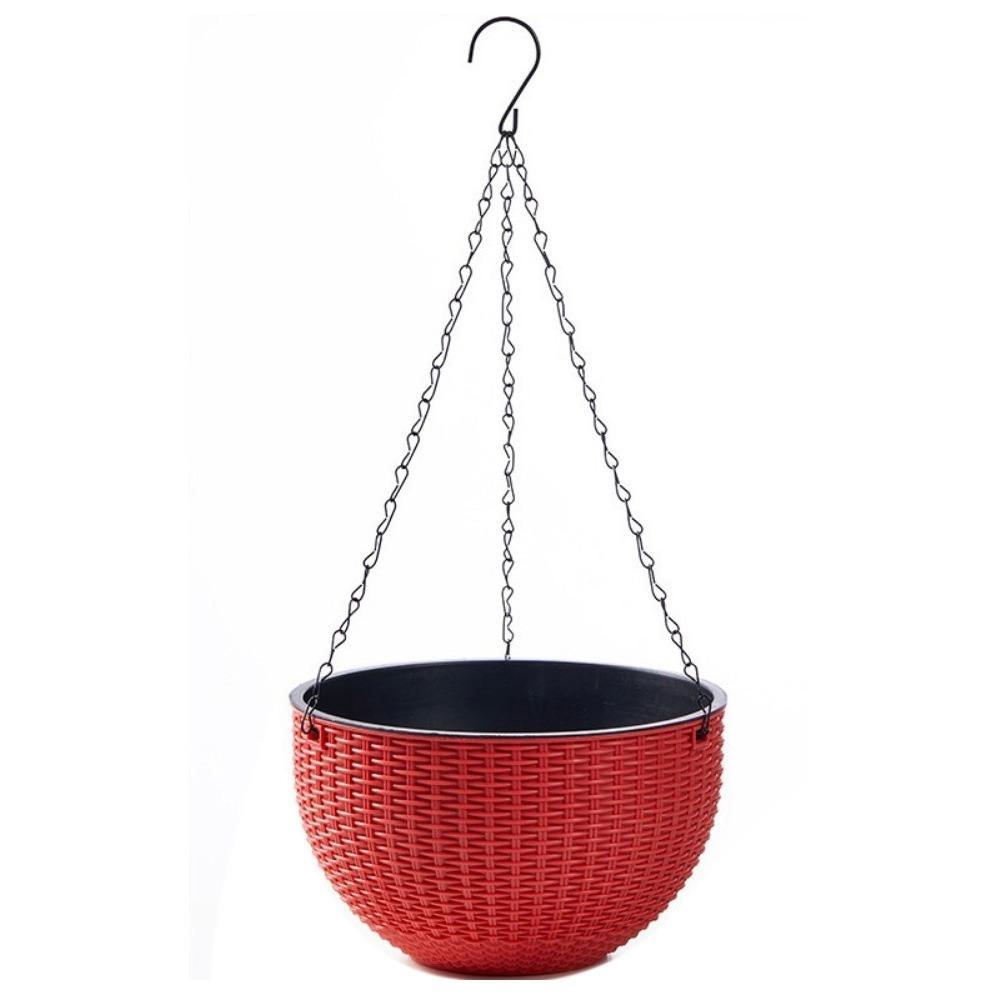 Plastic Imitation Rattan Hanging Pot European Style Macrame Plant Hanger  Garden