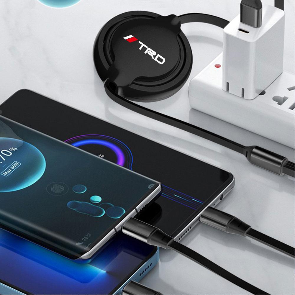 Toyota 2026 New Hub Caps Fast Charging Data Cable 3 In 1 Data Code Accessories Toyota Chr Rav4 Yaris Camry Car Sticker