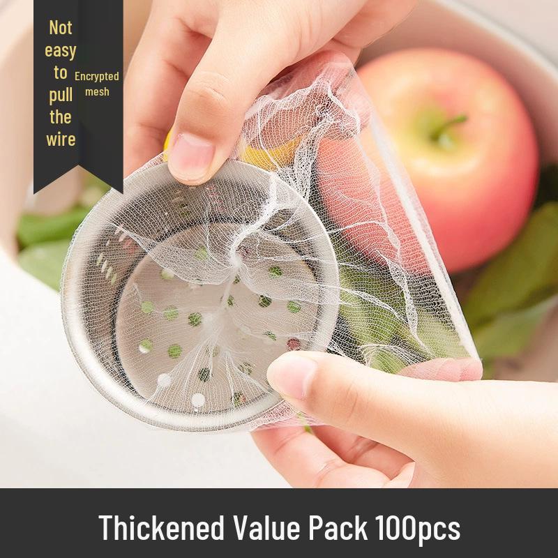 100 Disposable Kitchen Sink Filter Bags: Anti-Clogging Net for Drains & Vegetable Residue.