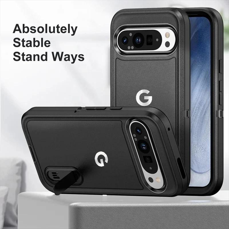 3IN1 Heavy Duty Defender Unsichtbare Halterung Hülle für Google Pixel 10 9 Pro XL Armor Ott Box Hart Sturzsicher Schutzhülle