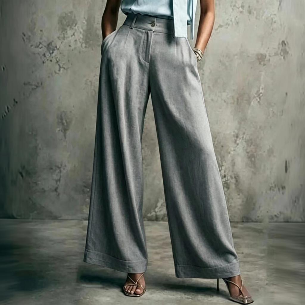 Women's High Waist Wide Leg Pants Loose Fit Casual Trousers Lightweight Comfortable Relaxed Fit Full Length