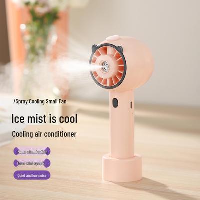 Cartoon Mini Handheld Humidifying Fan with USB Charging