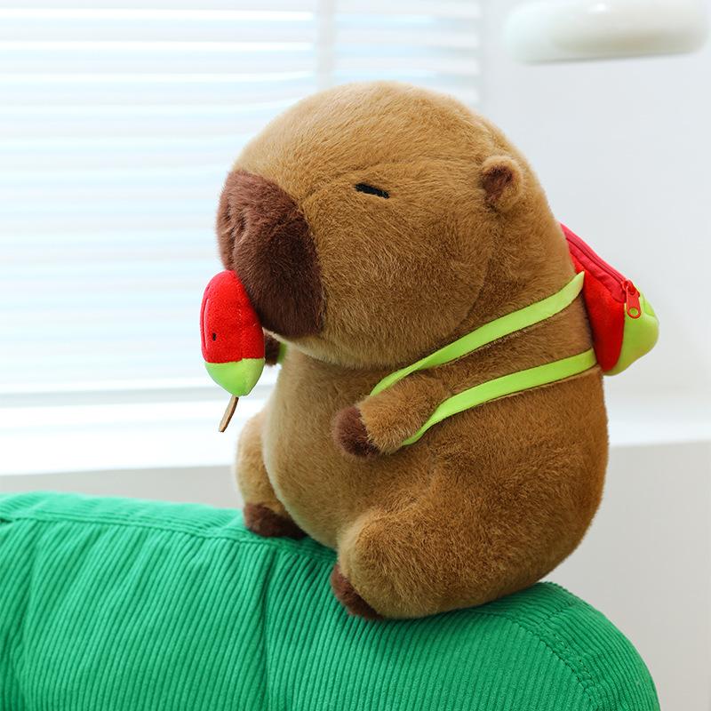 Cute Kapibara Watermelon Ice Cream Capybara Plush Toy Doll Super Cute Backpack Children's Doll