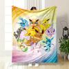Cute Pokémon In a Swirling Rainbow Background Forming a Circular Pattern. for All Seasons Blanket Lunch Break Throw Gift