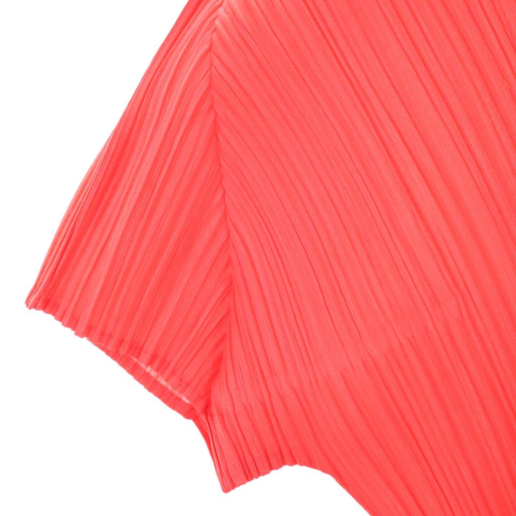 PLEATS PLEASE Made In Japan Short Sleeve Pleated T-shirt 3 Red Women Used