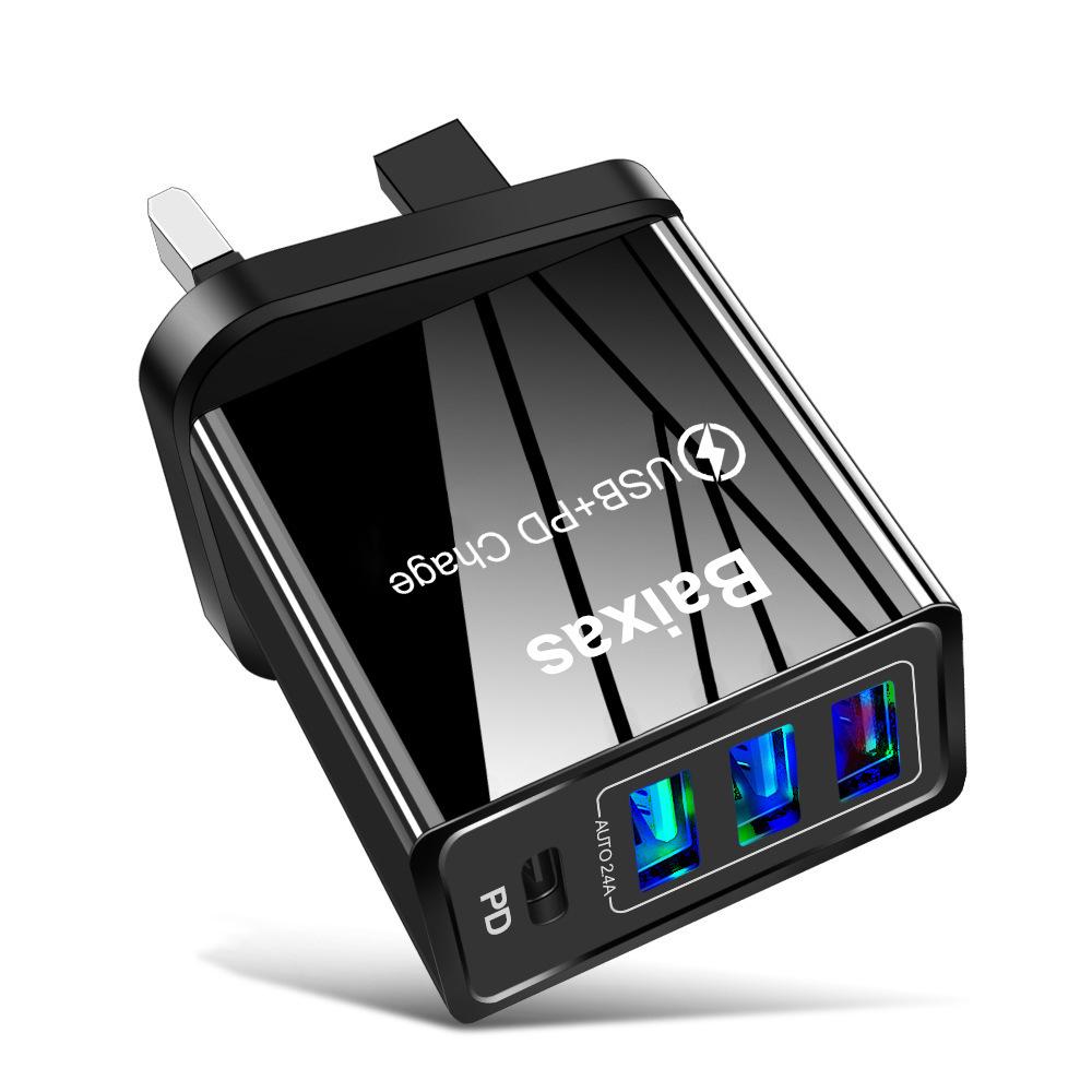 Universal 4-Port USB Travel Charger 5V/2.4A Fast Charging Adapter - AU/EU/UK/US Plug
