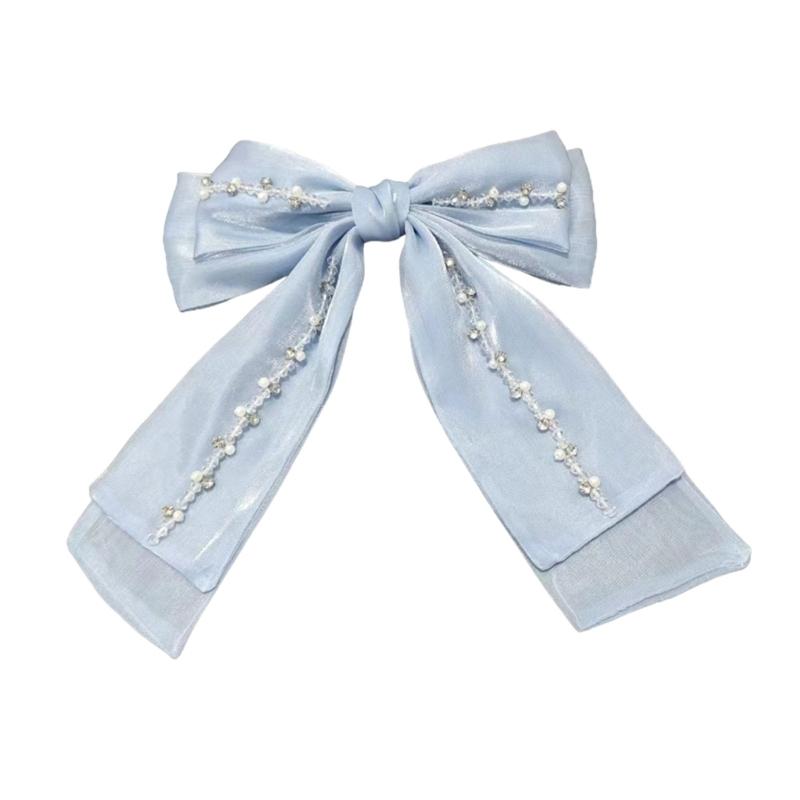 

Beaded Bowknot Decorative Bows Beautiful Bowknot with Beads Handmade Bows for Bag Cards Clothes Wedding Decoration синій