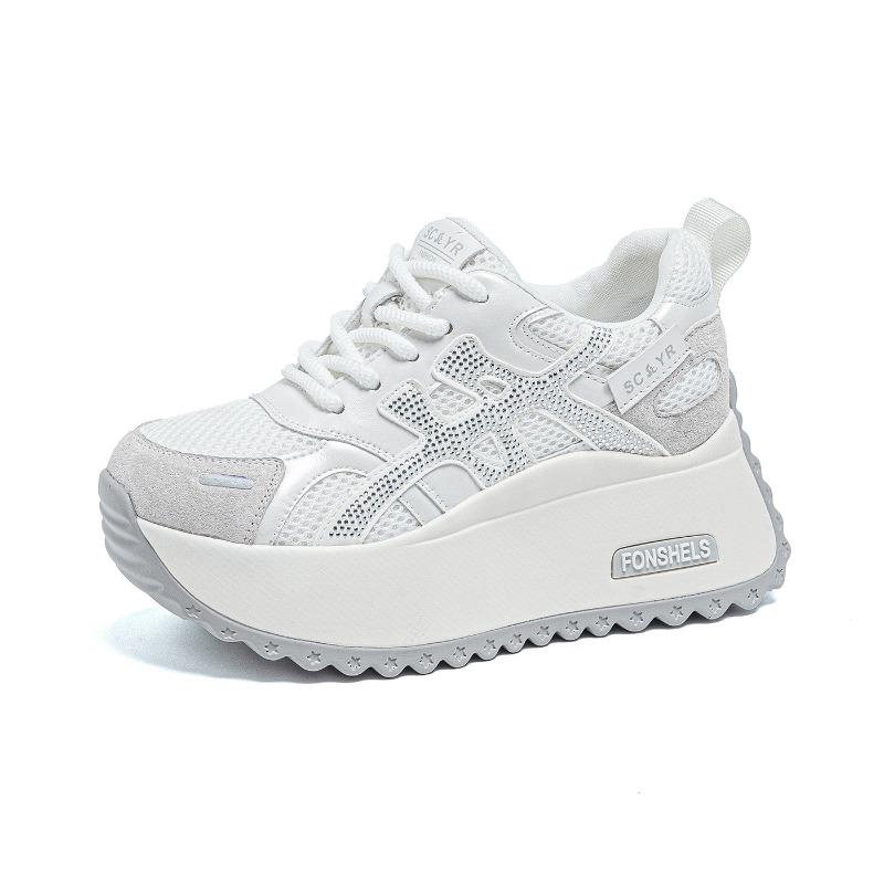 Small Shoes Spring and Autumn New Fashion Casual Mesh Breathable Thick Sole Height Increase Women's Shoes