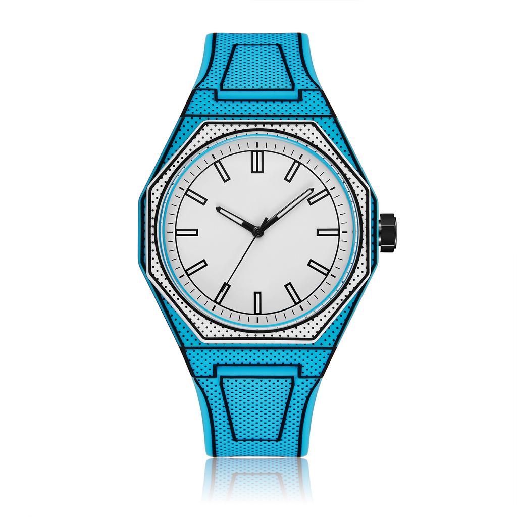 Lightweight polycarbonate case high tech color men's watch classic simple silicone strap men's quartz watch fashion style clock