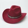 Deerskin Fleece Top Hat Retro Jazz Hat Men's and Women's Felt Hat European and American Woolen Hat Western Cowboy Hat